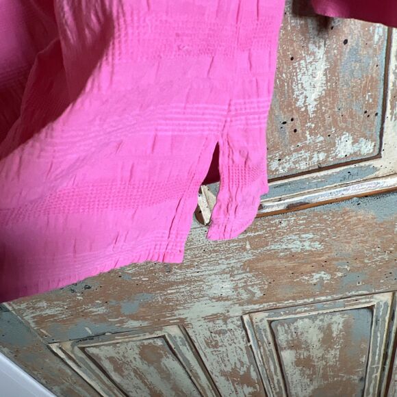 Rebecca Malone Womens Textured  3/4 Sleeve  VNeck Button Up Top Size L - Picture 7 of 8